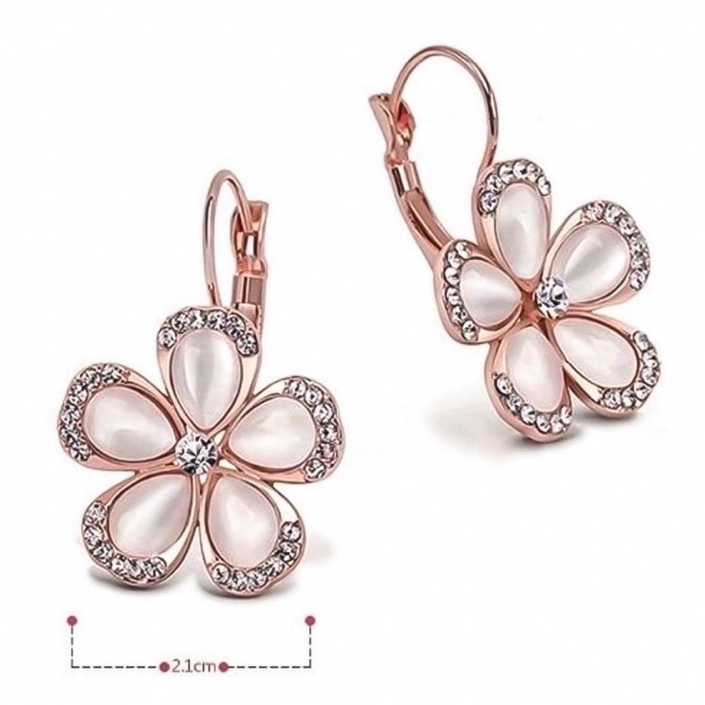 Pearlescent Pink/Rose Gold Earrings - Picture 7 of 8